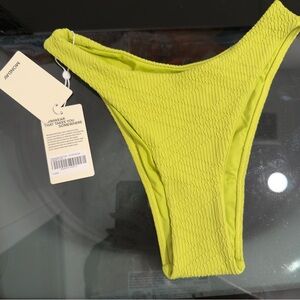 Monday Swimwear Lime Textured Bikini Bottom Tamarana